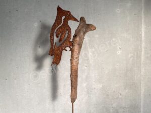 schnaegglerei kunstobjekt gartenobjekt gartendeko schrottkunst upcycling geschenk 86 specht benno zum stecken